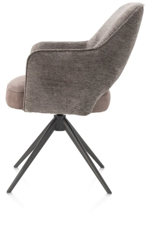 [na zamówienie] Happy@Home Fotel Jadalniany Obrotowy Brad (Lava/Szaro-Brązowy, Mikrofibra Calabria & Szenila Enzo)