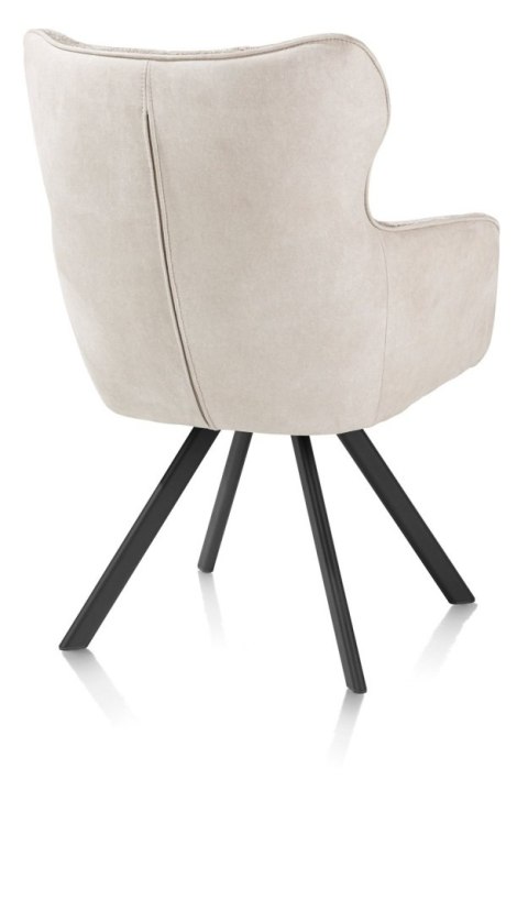 [na zamówienie] Krzesło Jadalniane Obrotowe Joah Habufa (4 Nóżki, Tapicerka Mikrofibra Calabria Champagne/Szenila Enzo)