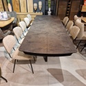 [na zamówienie] Największy stół rozkładany Pavalon 200-278x100 cm na centralnej nodze, blat Primo Laminato (HPL), kolor antracyt