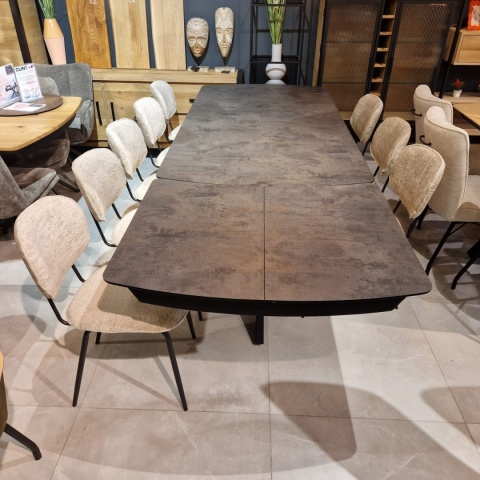 [na zamówienie] Największy stół rozkładany Pavalon 200-278x100 cm na centralnej nodze, blat Primo Laminato (HPL), kolor antracyt