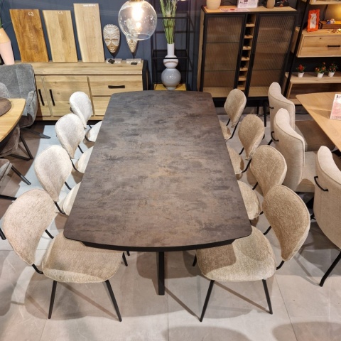 [na zamówienie] Największy stół rozkładany Pavalon 200-278x100 cm na centralnej nodze, blat Primo Laminato (HPL), kolor antracyt