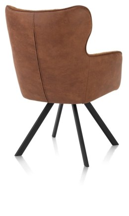 [na zamówienie]Krzesło Jadalniane Obrotowe Joah Habufa (4 Nóżki, Tapicerka Mikrofibra Calabria Copper/Szenila Enzo)