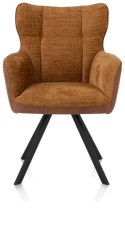 [na zamówienie]Krzesło Jadalniane Obrotowe Joah Habufa (4 Nóżki, Tapicerka Mikrofibra Calabria Copper/Szenila Enzo)