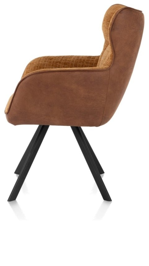 [na zamówienie]Krzesło Jadalniane Obrotowe Joah Habufa (4 Nóżki, Tapicerka Mikrofibra Calabria Copper/Szenila Enzo)