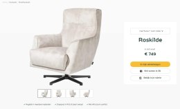 [K] Fotel ROSKILDE, Tapicerka Szenilowa Livigno (Z Meszkiem), Kolor Kremowy