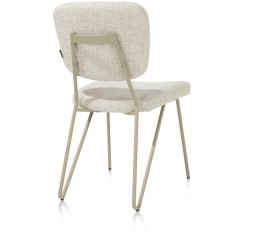 Krzesło do Jadalni JUNE, Tkanina Pluszowa Bouclé Luton, Nogi Metalowe Szarozielone - Henders & Hazel