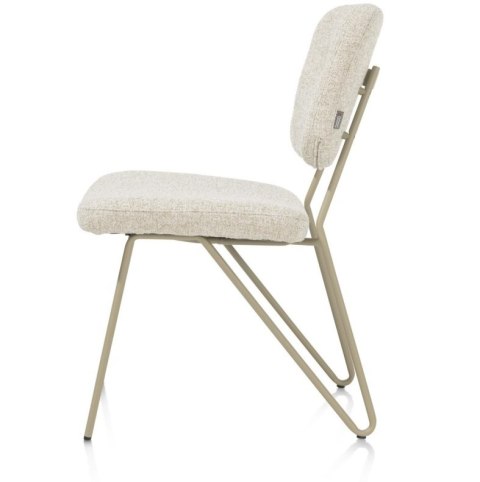 Krzesło do Jadalni JUNE, Tkanina Pluszowa Bouclé Luton, Nogi Metalowe Szarozielone - Henders & Hazel