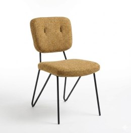 Krzesło do Jadalni JUNE (wybór tapicerki) Sprężyny Kieszeniowe (Pocket Springs), Nogi Metalowe Czarne - Henders & Hazel