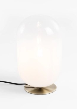 Lampa Stołowa MILKY, Szklana Kula z Efektem Gradientu, Podstawa Złota - Coco Maison (53226-WIT)