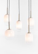 Lampa Wisząca MILKY 5-punktowa, Szklane Kule z Gradientem, Złota - Coco Maison (53223-WIT)