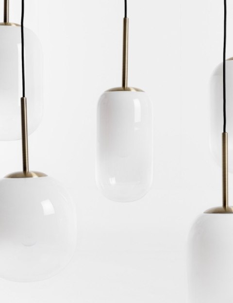 Lampa Wisząca MILKY 5-punktowa, Szklane Kule z Gradientem, Złota - Coco Maison (53223-WIT)