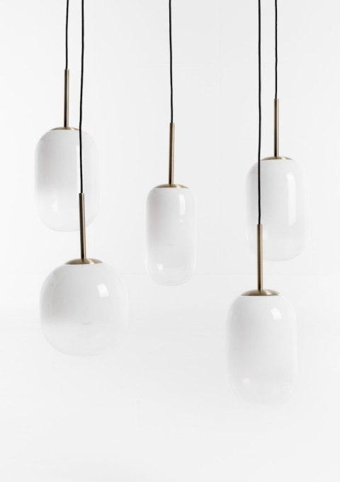 Lampa Wisząca MILKY 5-punktowa, Szklane Kule z Gradientem, Złota - Coco Maison (53223-WIT)