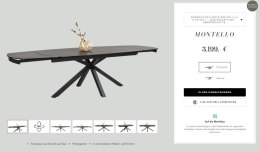 [M, DEFEKT #2] Stół rozkładany Xooon Montello 200 + 2 x 50 cm x 100 cm ceramika na szkle hartowanym