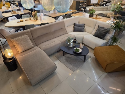 Narożnik modułowy Dublin 358x198 cm (Układ 1+2+C+Szezlong), wysokie oparcie, sprężyny kieszeniowe