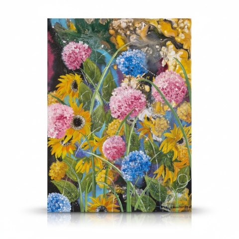 Nowoczesny obraz "Apogeum Lata" - kwiaty, słoneczniki 58x78 cm