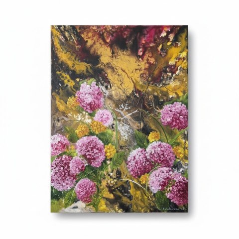 Nowoczesny obraz abstrakcyjny "Złota Nawałnica" 58x78 cm