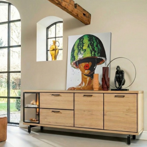 Obraz Akrylowy na Płótnie "Arbuzowe Orzeźwienie" – Kobieta w Arbuzie 80x100 cm