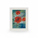Obraz "Taniec Maków" w nowoczesnej, białej ramie 43x53 cm