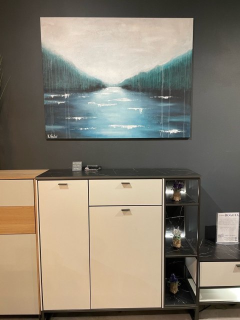 Obraz akrylowy ręcznie malowany w rozmiarze 140x110cm "KU JEZIORU" [K/wyprzedaz50%]