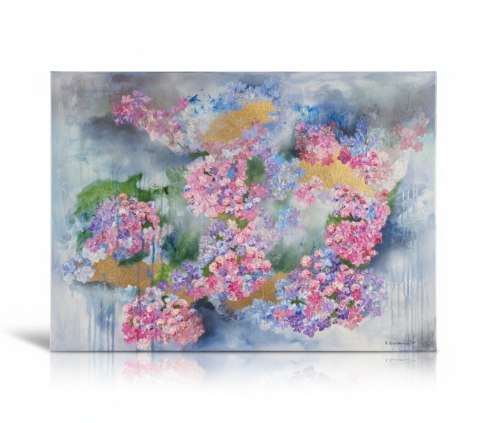 Poziomy obraz "Eteryczny Ogród" z ręcznymi złoceniami 78x58 cm