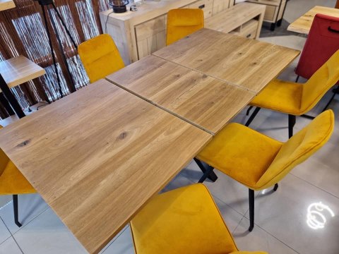 [R, od ręki] Krzesło Habufa BALI, Tapicerka w Kolorze Miodowym/Musztardowym, Nogi Metalowe Czarne