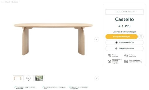 (R, od ręki) Stół Castello Henders& Hazel 210 x 120 cm