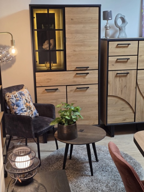 (R/K ) Witryna/ szafa do przechowywania Avalon/ Avalox H&H Natural VINTAGE OAK