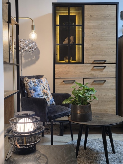 (R/K ) Witryna/ szafa do przechowywania Avalon/ Avalox H&H Natural VINTAGE OAK