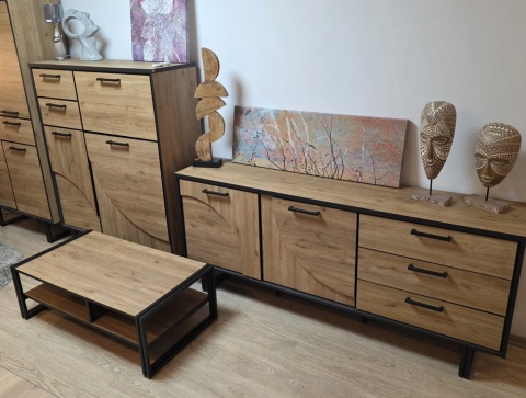 (R/M) Komoda H&H AVALON/ Avalox 200 cm natural LED VINTAGE OAK