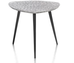 Stolik Boczny/Pomocniczy DORVAL, Metalowy Srebrny, Blat Teksturowany - Henders & Hazel (1671861)