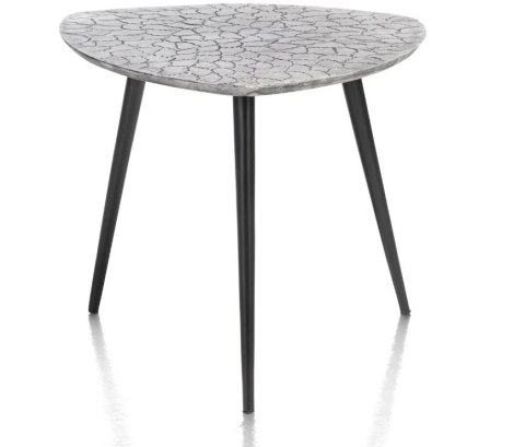 Stolik Boczny/Pomocniczy DORVAL, Metalowy Srebrny, Blat Teksturowany - Henders & Hazel (1671861)
