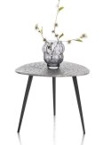 Stolik Boczny/Pomocniczy DORVAL, Metalowy Srebrny, Blat Teksturowany - Henders & Hazel (1671861)