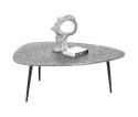 Stolik Kawowy DORVAL, Kształt Organiczny 105x82 cm, Blat Antique Silver, Nogi Czarne - Henders & Hazel