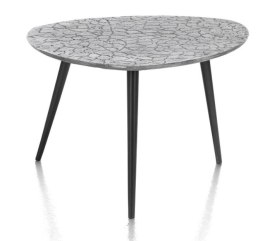 Stolik Kawowy/Pomocniczy DORVAL, Blat Trójkątny, Metal Srebrny Teksturowany - Henders & Hazel (90204235)