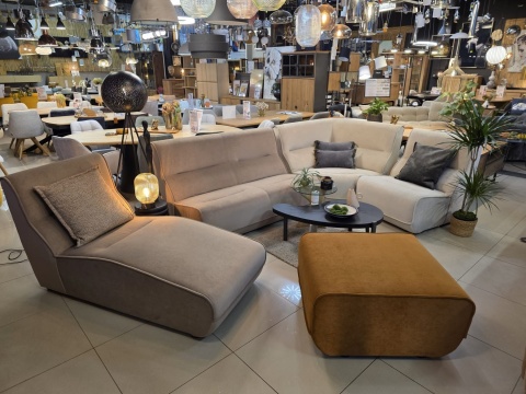 Szezlong modułowy Dublin, element końcowy, wysokie oparcie, sprężyny kieszeniowe