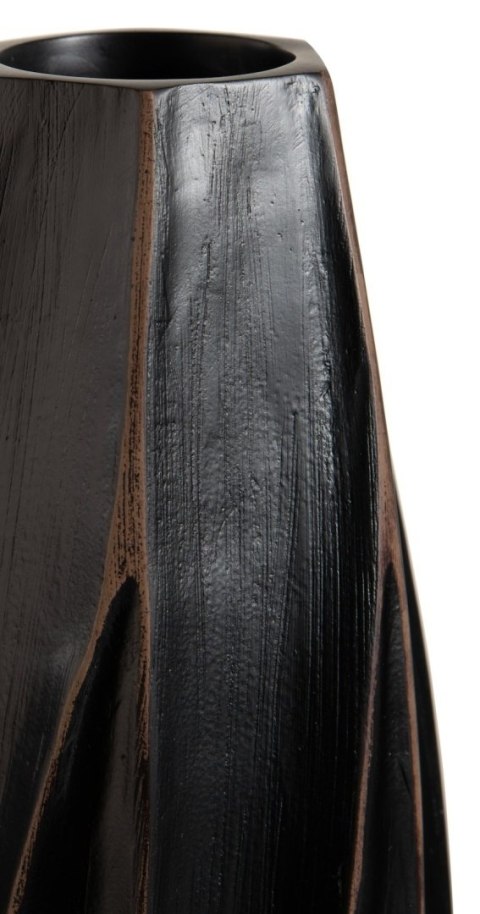 [na zamówienie] Wazon MERLE 52 cm, Prostokątny, Struktura Linearna, Polyresin Czarny - Coco Maison (50029-ZWA)