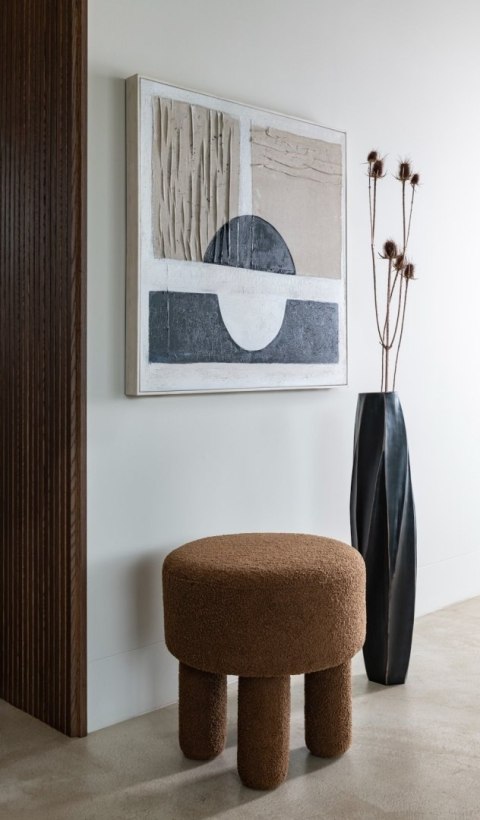 [na zamówienie] Wazon MERLE 52 cm, Prostokątny, Struktura Linearna, Polyresin Czarny - Coco Maison (50029-ZWA)