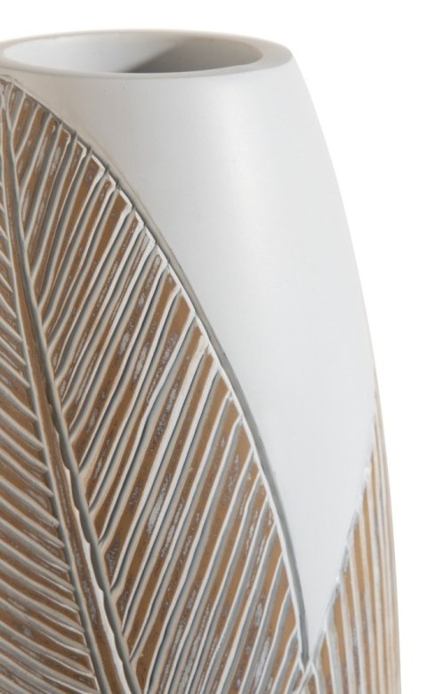 [na zamówienie] Wazon Podłogowy JOLIE 78 cm, Polyresin Biały, Rzeźbiony Motyw Roślinny - Coco Maison (50030-WIT)