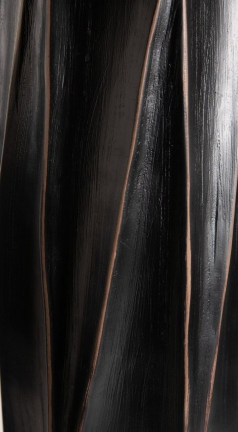 [na zamówienie] Wazon Podłogowy MERLE 63 cm, Prostokątny, Struktura Linearna, Polyresin Czarny - Coco Maison (50028-ZWA)