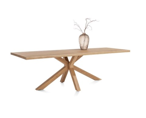 [K] Stół do Jadalni Nyborg 230x100 cm - Fornir Dębowy Dune Natural | Noga Centralna