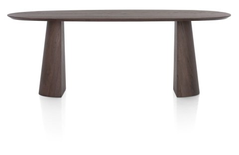 [K] Stół do jadalni TRENTON 210x105 cm, fornir dębowy, kolor Clay, organiczny kształt