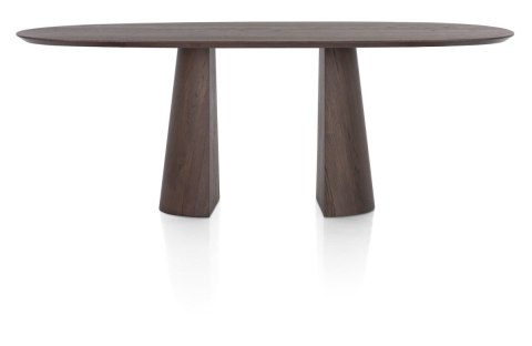 [M] Stół do jadalni TRENTON 240x110 cm, fornir dębowy, kolor Clay, organiczny kształt