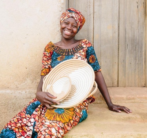 Misa/ Miska/ Taca Pleciona Zera Woven Tray – Sizalowa Dekoracja Ścienna i Stołowa