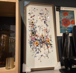 Obraz 3D Fairy Garden 50x104 cm - Suszone Kwiaty w Drewnianej Ramie | Coco Maison