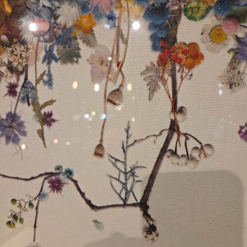 Obraz 3D Fairy Garden 50x104 cm - Suszone Kwiaty w Drewnianej Ramie | Coco Maison