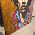 Obraz Ręcznie Malowany na Desce "Voodoo Child" - Jimi Hendrix 103 x 140 cm