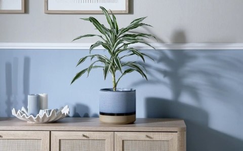 Osłonka na Doniczkę Indus 22 cm - Błękit i Brąz | Coco Maison doniczka