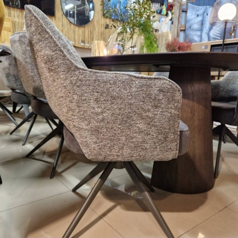 [R] Stół do jadalni TRENTON 240x110 cm, fornir dębowy, kolor Clay, organiczny kształt