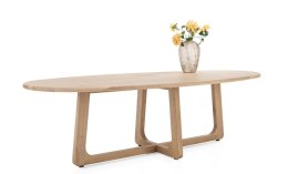 [R, od ręki] Stół Jadalniany Almora 270 cm - Lity Dąb Natural Sand (Lakier Platinum)