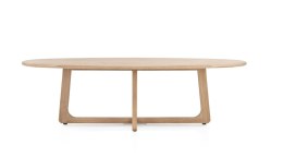 [R, od ręki] Stół Jadalniany Almora 270 cm - Lity Dąb Natural Sand (Lakier Platinum)